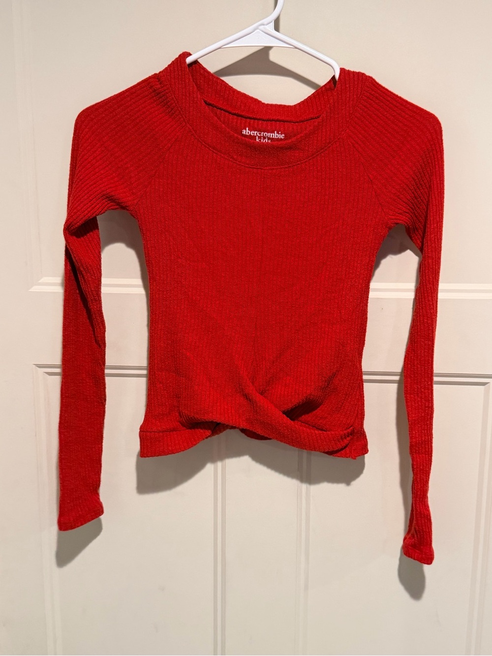 Abercrombie Kids Red Long-Sleeve Twist Hem Top - 11/12